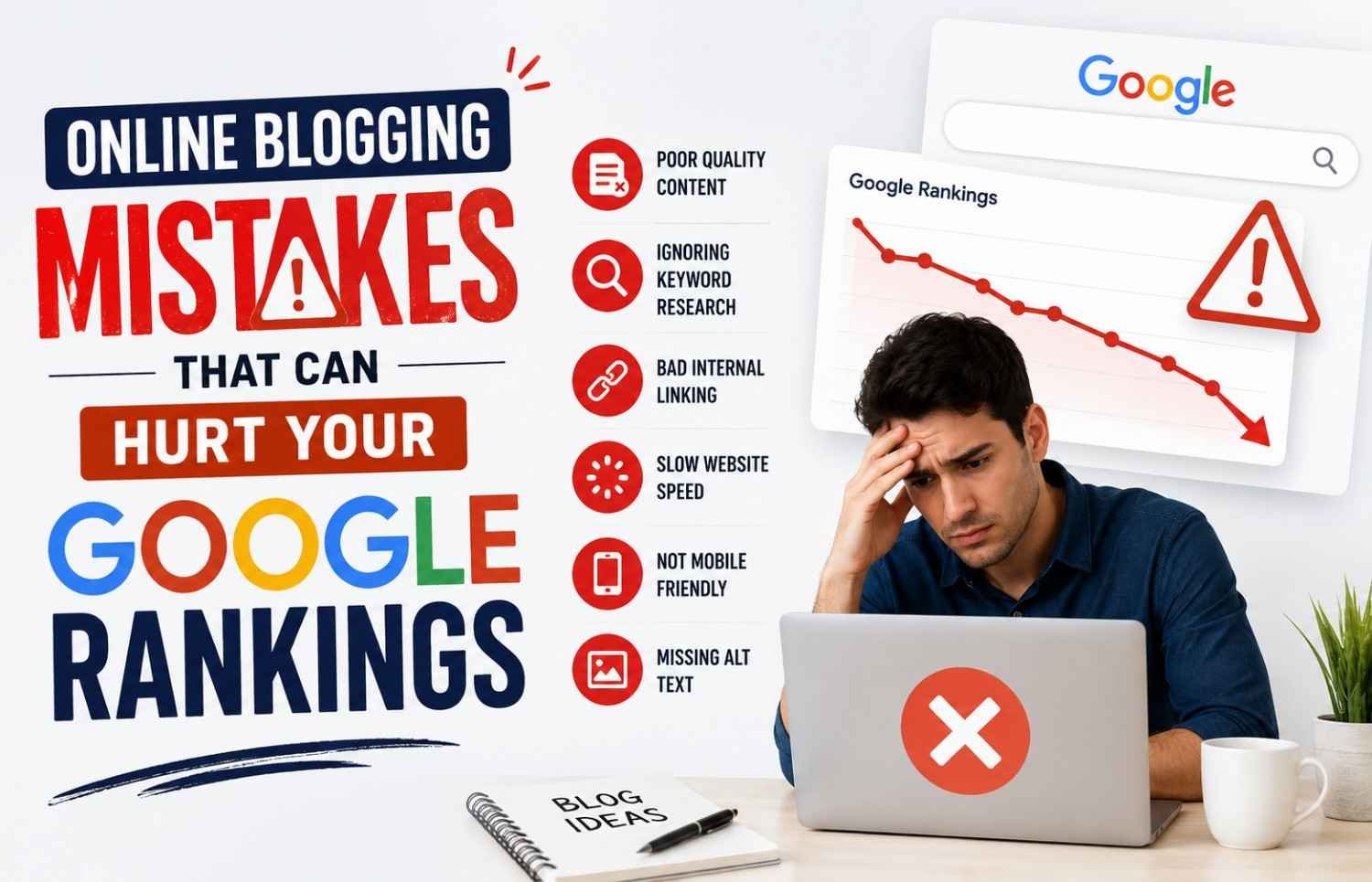 Online Blogging Mistakes That Can Hurt Your Google Rankings